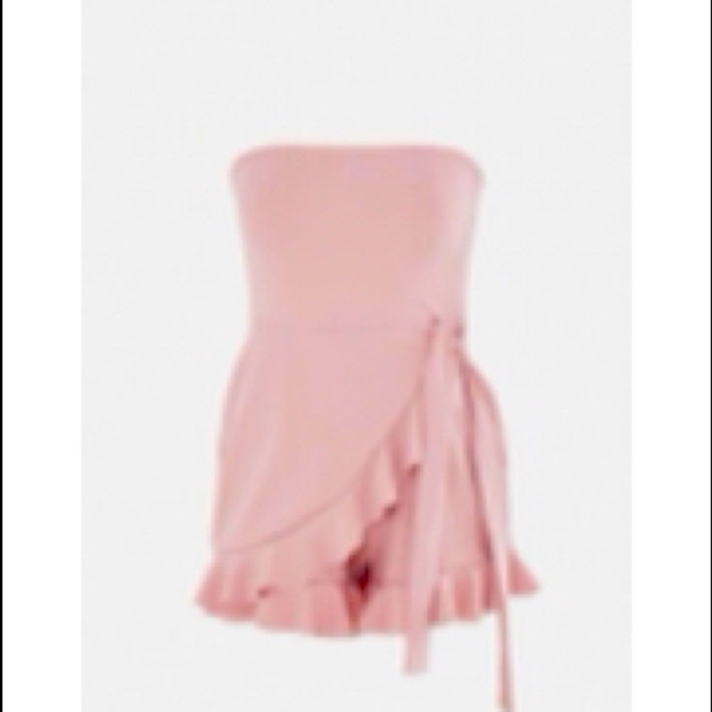 Missguided Nude Bandeau Romper Skort